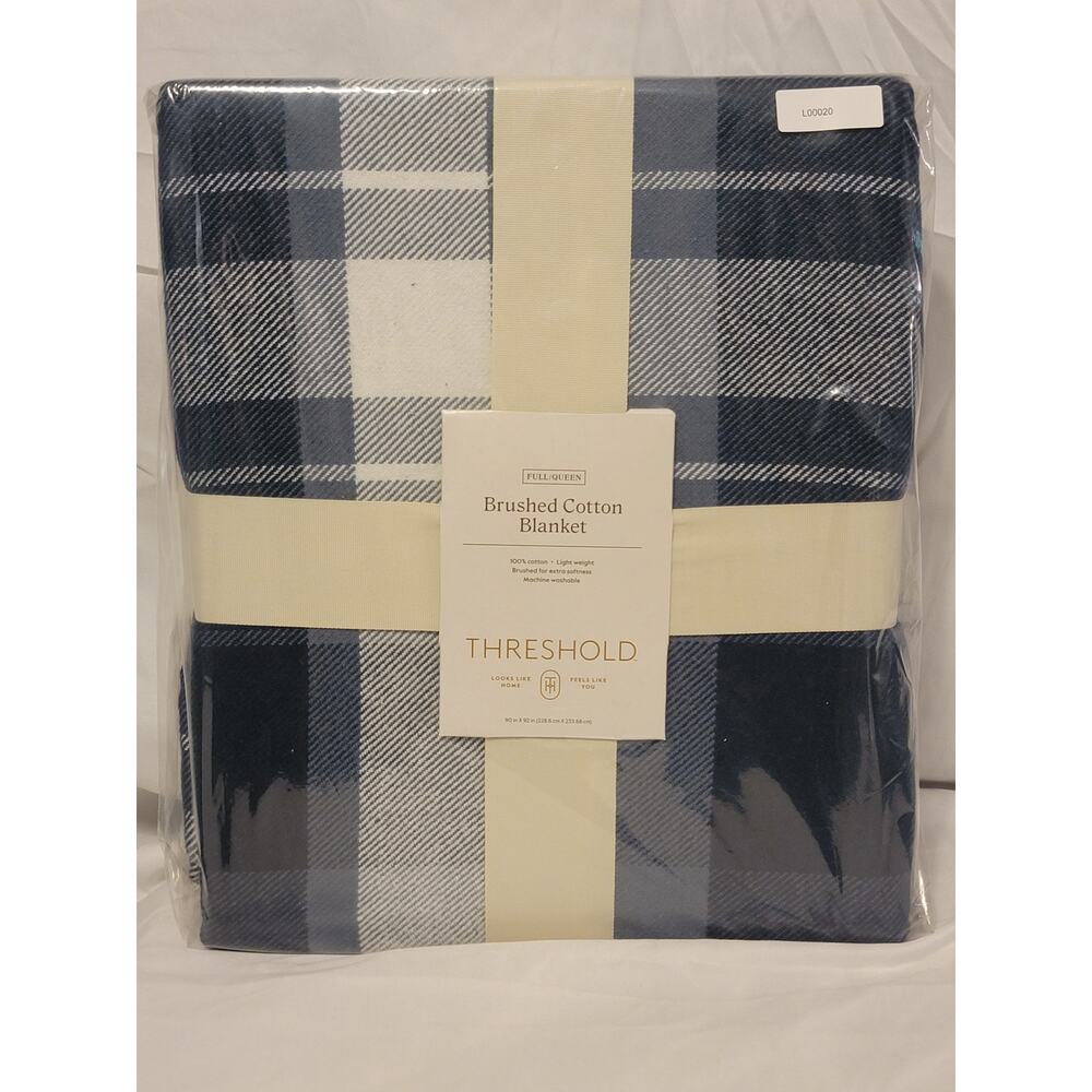 Threshold Brushed Cotton Blanket Full/Queen